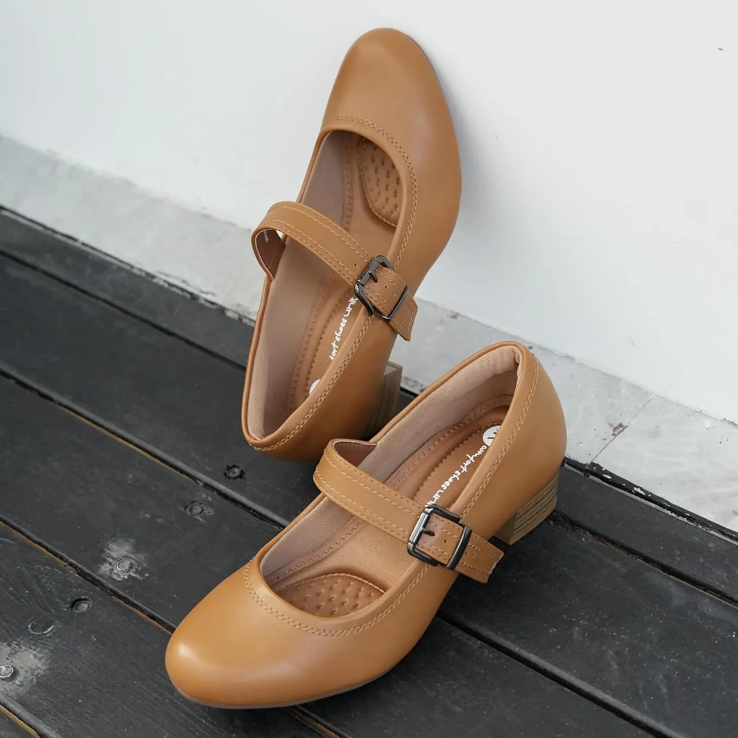 Ortho rest Women Mary Janes Shoes for Bunions Orthopedic Dress Shoes Low Chunky Heels Work Pumps