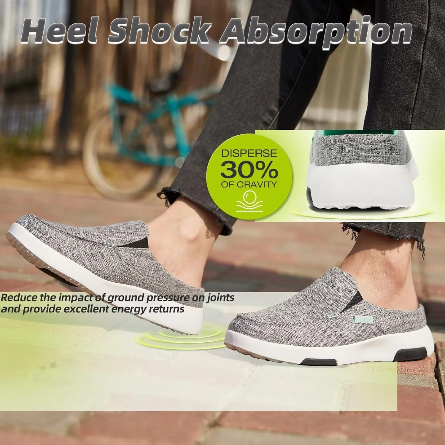 OrthoComfoot Women's Orthopedic Slip-On Loafers Walking Shoes: Comfortable Arch Support Slippers for Plantar Fasciitis, Casual Canvas Orthotic Mule Clogs for Foot Heel Pain Relief