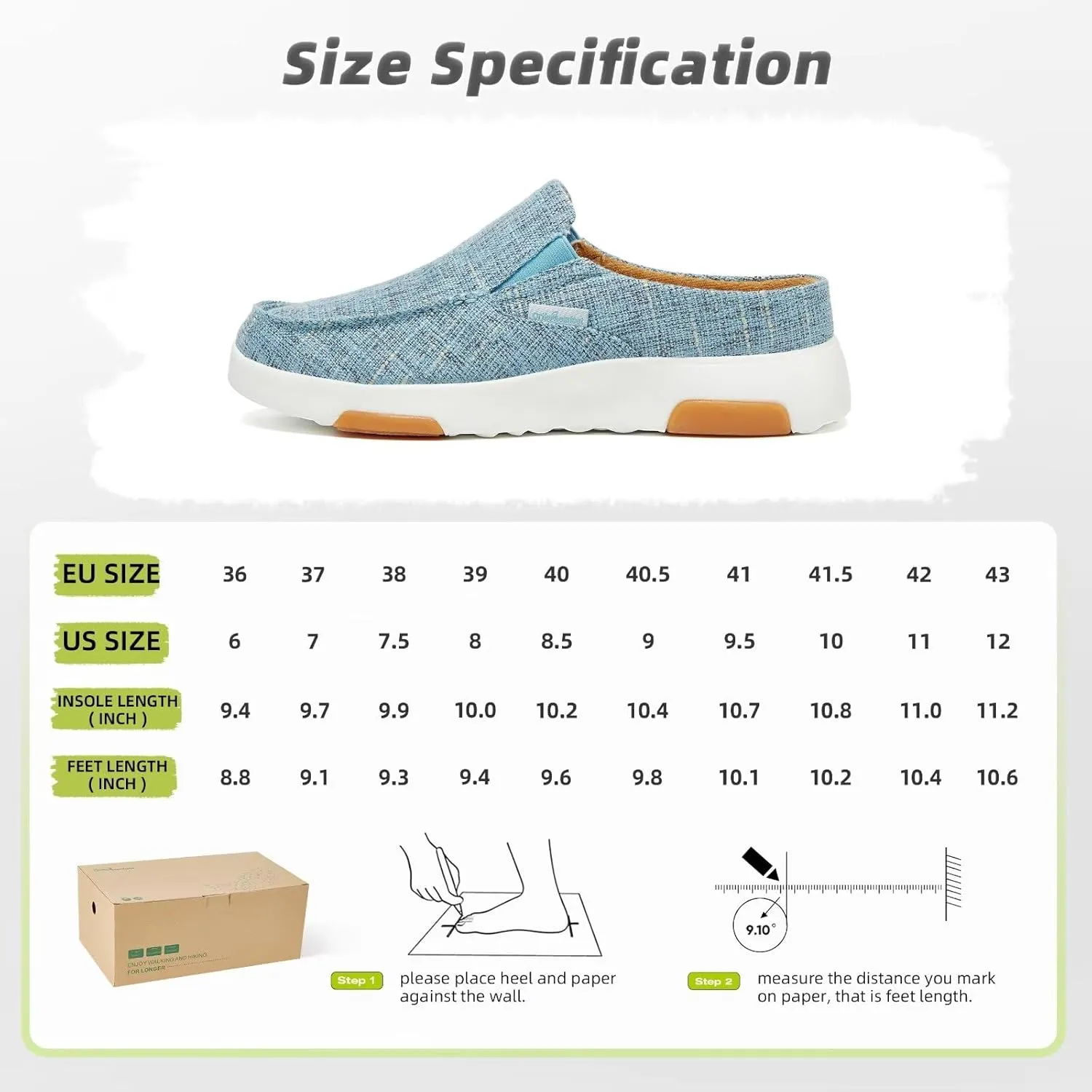 OrthoComfoot Women's Orthopedic Slip-On Loafers Walking Shoes: Comfortable Arch Support Slippers for Plantar Fasciitis, Casual Canvas Orthotic Mule Clogs for Foot Heel Pain Relief