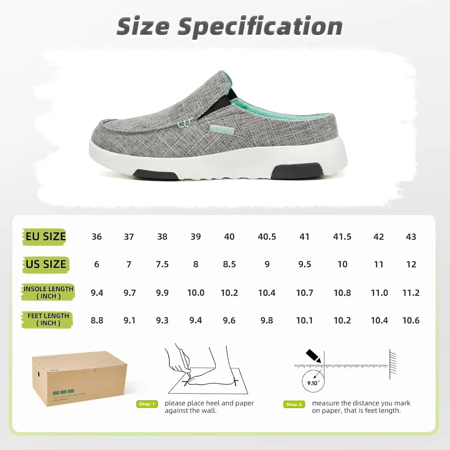 OrthoComfoot Women's Orthopedic Slip-On Loafers Walking Shoes: Comfortable Arch Support Slippers for Plantar Fasciitis, Casual Canvas Orthotic Mule Clogs for Foot Heel Pain Relief