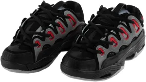 Osiris Men's D3 2001 Skate Shoe, Black/Light Grey/Red, 10