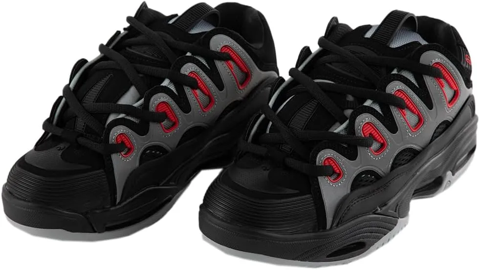 Osiris Men's D3 2001 Skate Shoe, Black/Light Grey/Red, 10