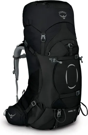 Osprey Ariel 55L Women's Backpacking Backpack, Black, WM/L