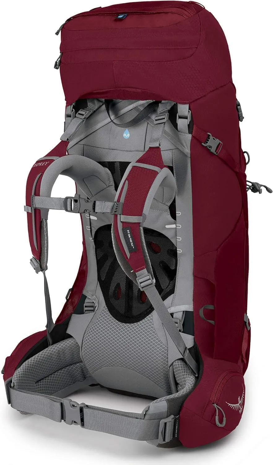 Osprey Ariel 55L Women's Backpacking Backpack, Claret Red, WM/L