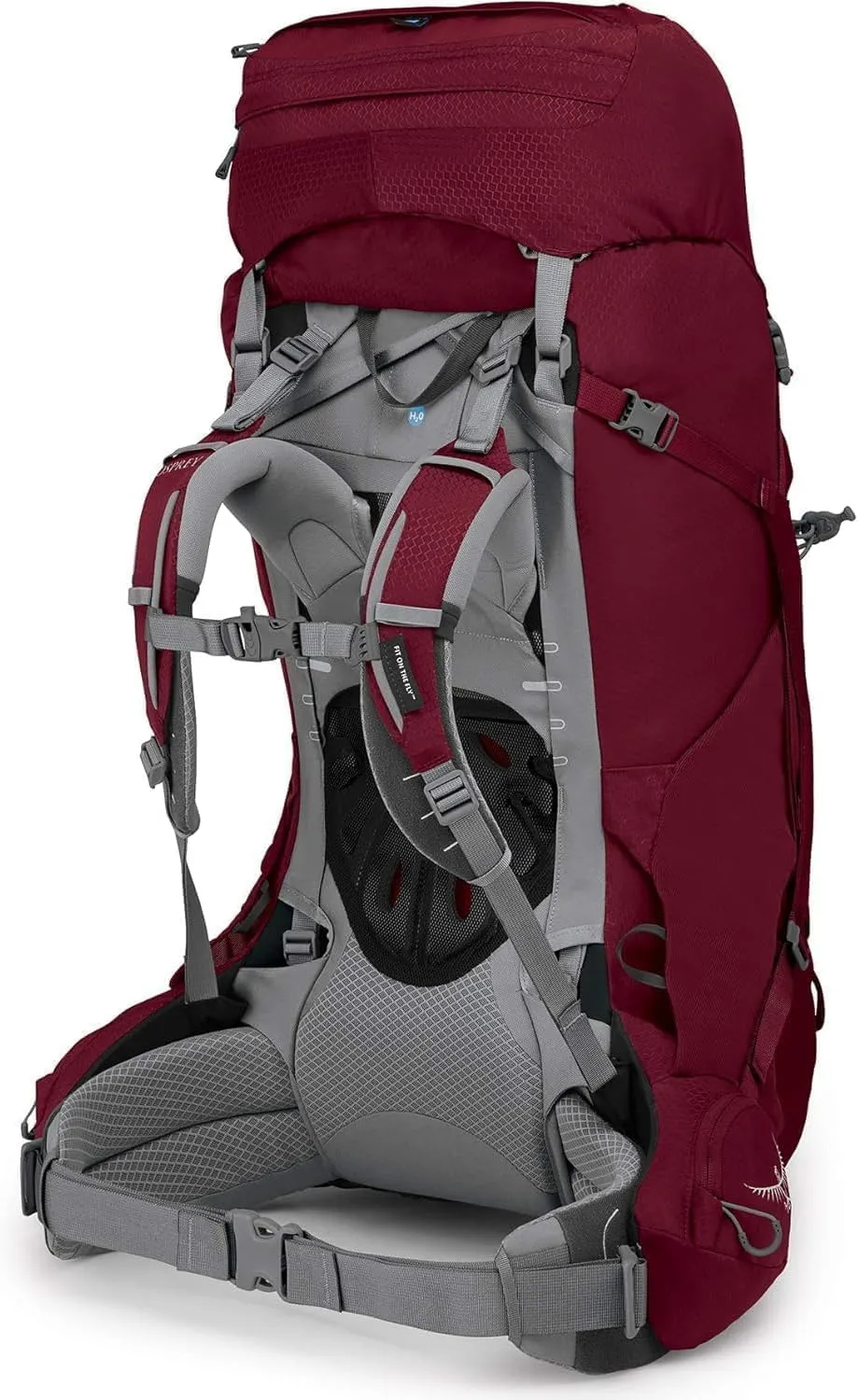 Osprey Ariel 65L Women's Backpacking Backpack, Claret Red, WXS/S