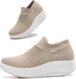 Oude Platform Loafers for Women Comfortable | Womens Slip On Sneakers Lightweight | Women's Walking Shoes Work Long Hours | Thick Rocking Bottom