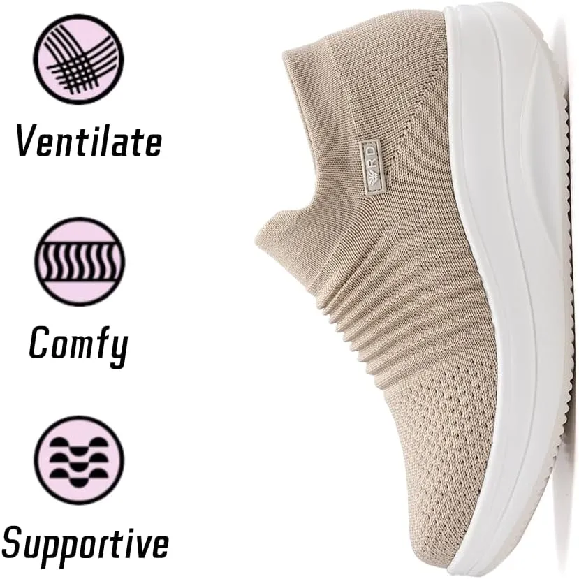 Oude Platform Loafers for Women Comfortable | Womens Slip On Sneakers Lightweight | Women's Walking Shoes Work Long Hours | Thick Rocking Bottom