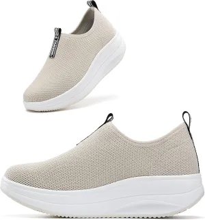 Oude Platform Loafers for Women Comfortable | Womens Slip On Sneakers Lightweight | Women's Walking Shoes Work Long Hours | Thick Rocking Bottom