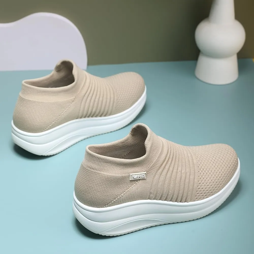 Oude Platform Loafers for Women Comfortable | Womens Slip On Sneakers Lightweight | Women's Walking Shoes Work Long Hours | Thick Rocking Bottom