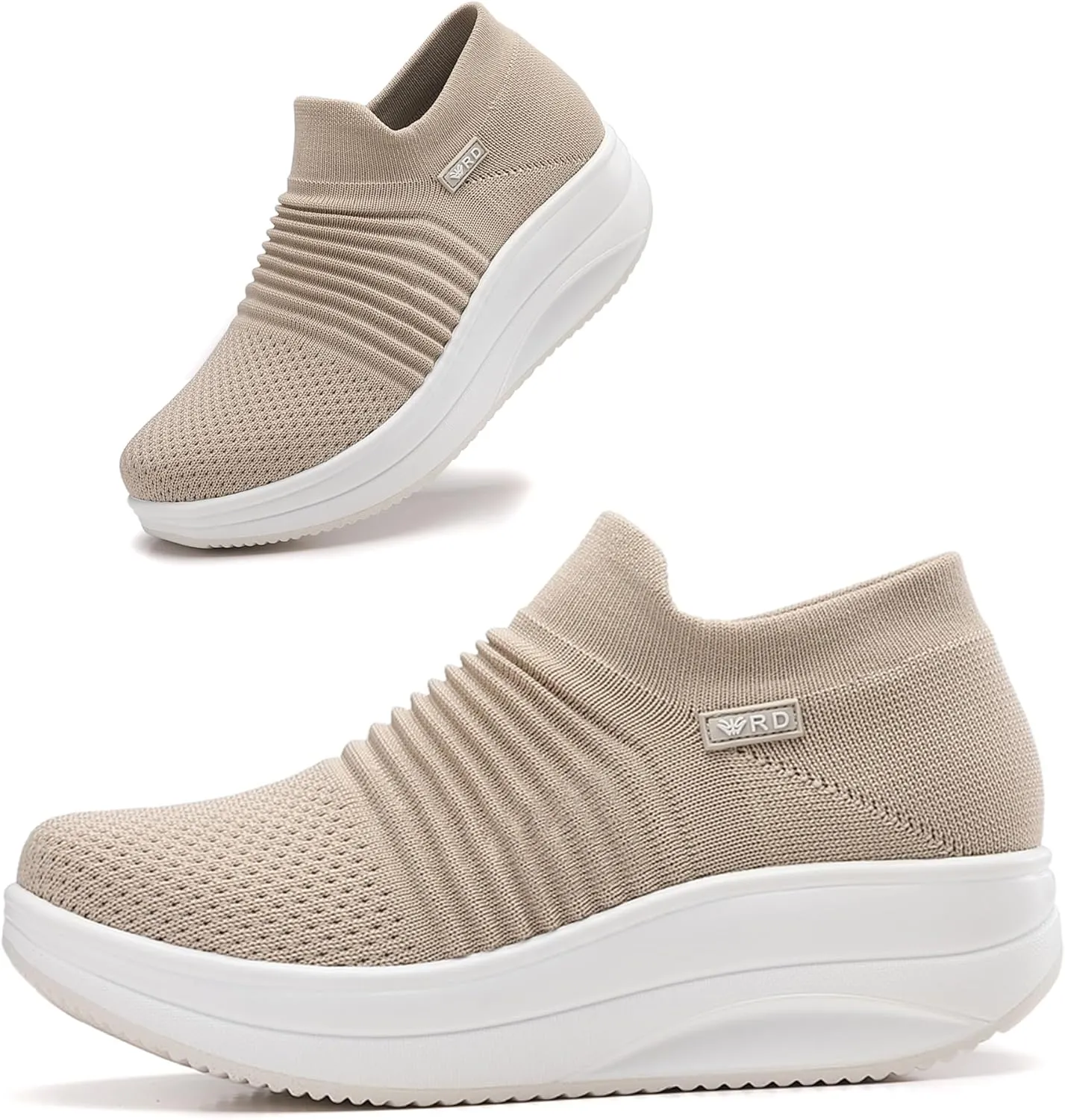 Oude Platform Loafers for Women Comfortable | Womens Slip On Sneakers Lightweight | Women's Walking Shoes Work Long Hours | Thick Rocking Bottom