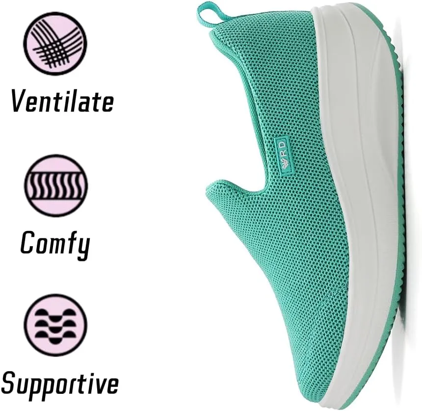 Oude Slip On Sneakers Women Comfortable | Womens Orthopedic Slip On Shoes Traveling | 2 Inch Rocker Bottom