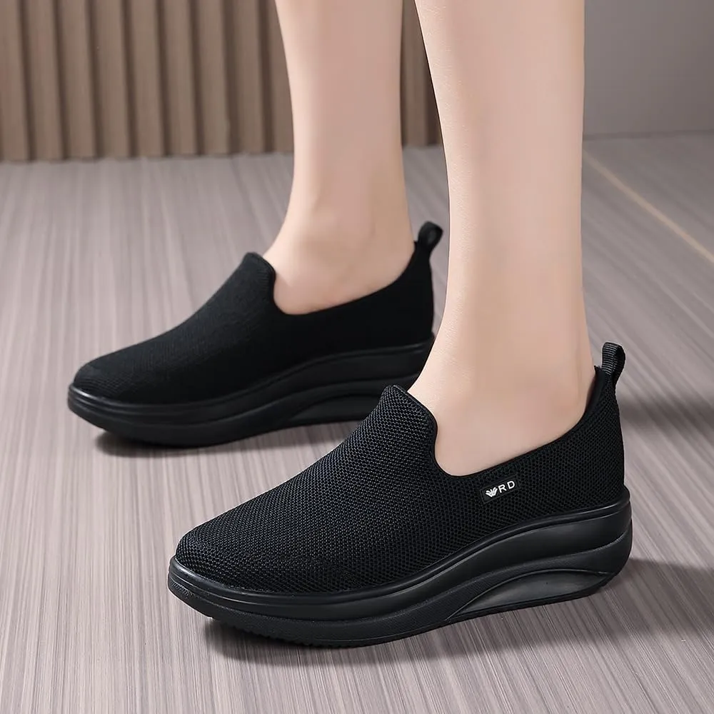 Oude Slip On Sneakers Women Comfortable | Womens Orthopedic Slip On Shoes Traveling | 2 Inch Rocker Bottom
