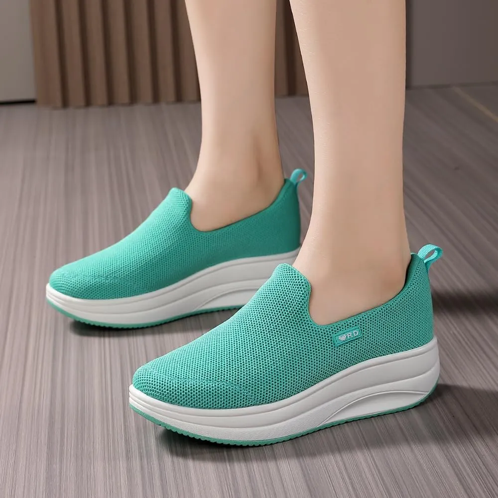 Oude Slip On Sneakers Women Comfortable | Womens Orthopedic Slip On Shoes Traveling | 2 Inch Rocker Bottom