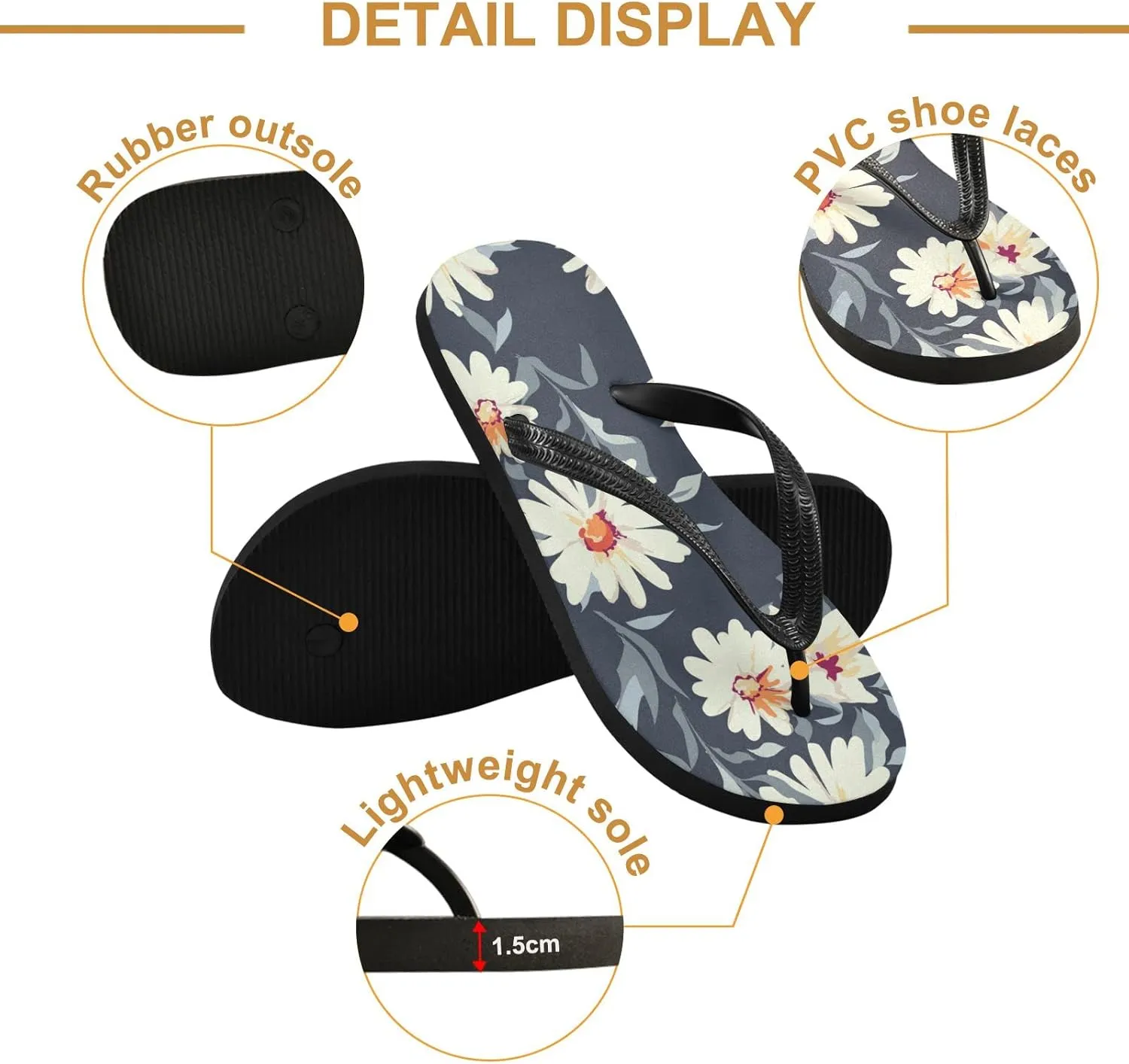 Oyihfvs Flip Flops Flip Sandal Home Slippers Hotel Spa Bedroom for Men Women XS-XXL