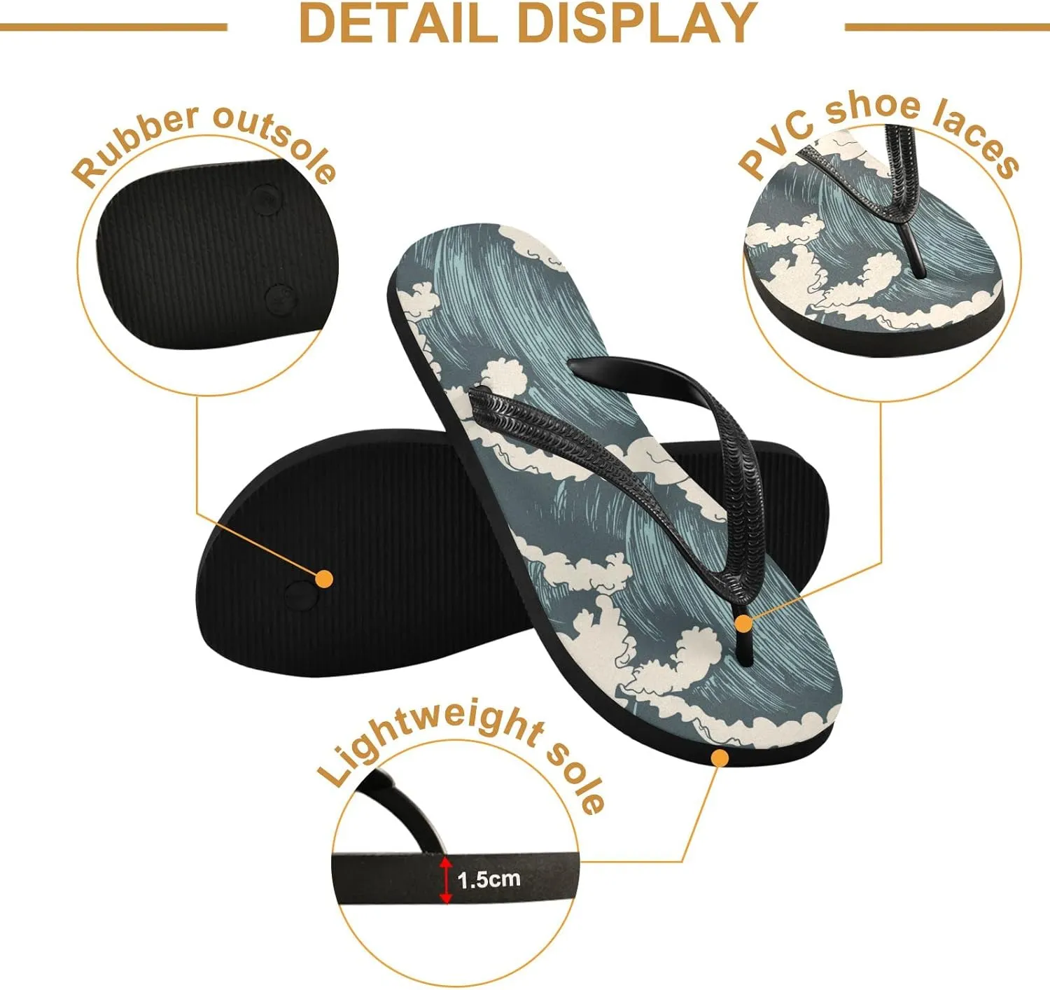Oyihfvs Flip Flops Flip Sandal Home Slippers Hotel Spa Bedroom for Men Women XS-XXL