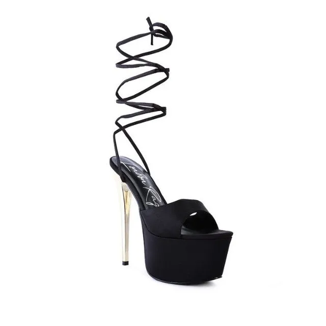Passion Platform Lace-Up Heeled Sandals