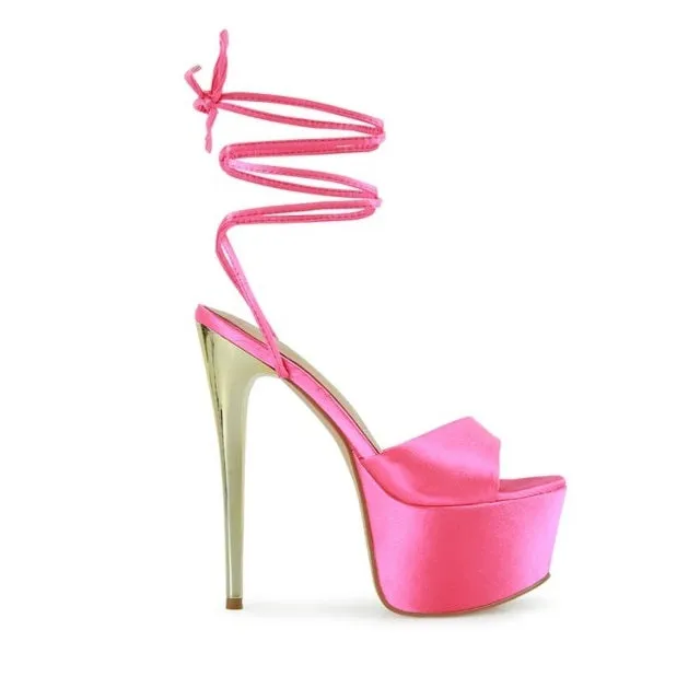Passion Platform Lace-Up Heeled Sandals