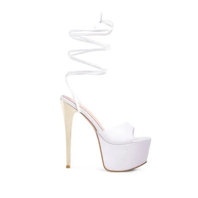 Passion Platform Lace-Up Heeled Sandals