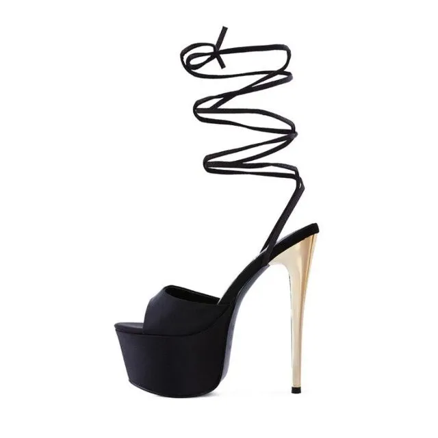 Passion Platform Lace-Up Heeled Sandals