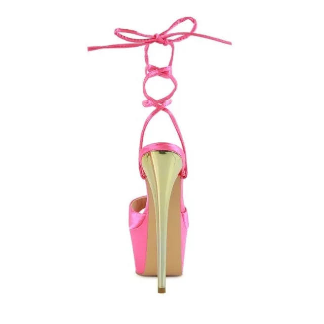 Passion Platform Lace-Up Heeled Sandals