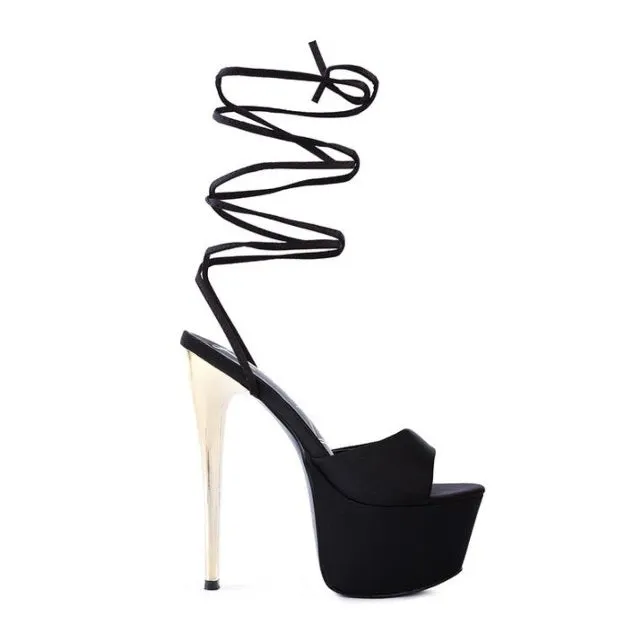 Passion Platform Lace-Up Heeled Sandals