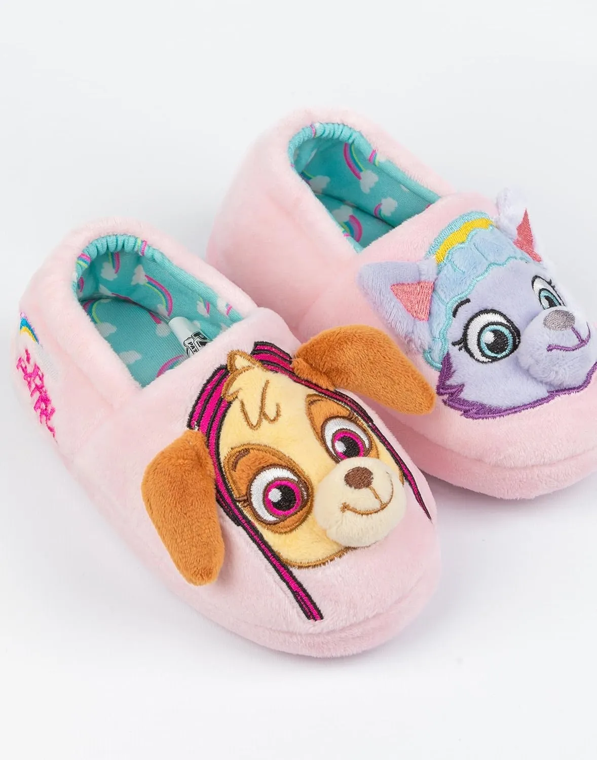 Paw Patrol Slippers Kids Toddlers | Girls Toddlers Animated Rescue Pups 3D Ears Everest Skye Pink Slip On House Shoes