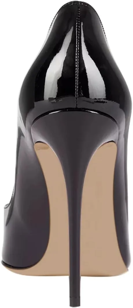 Pazzion Women Chic Sky High Heels Notched Pumps Pointed Toe Stiletto Slip On Formal Event Party Shoes Size 4-16 US