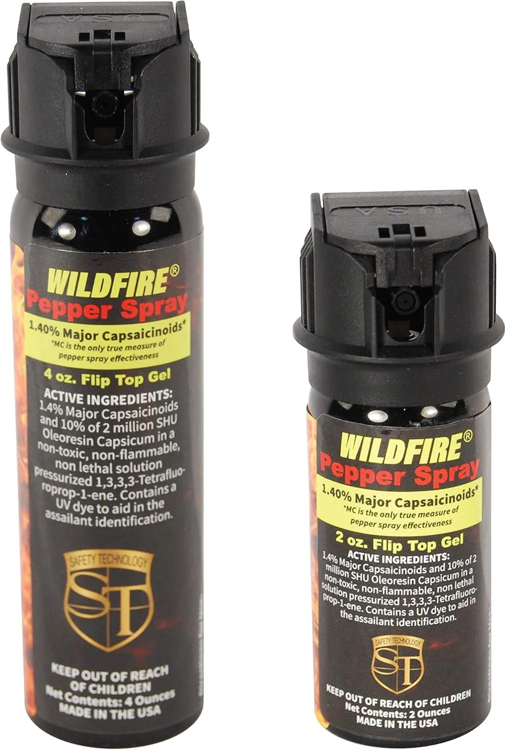 Pepper Spray Gel Bundle - Lot of two - (2) Wildfire Pepper Spray Gel Units - 2 oz and 4 oz (1 of each)