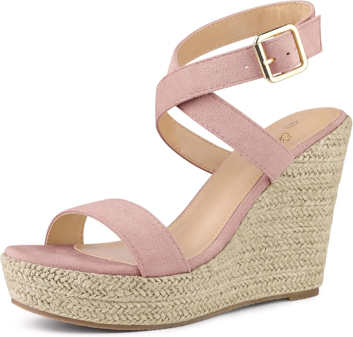 Perphy Slingback Crisscross Espadrille Wedge Heel Sandals for Women