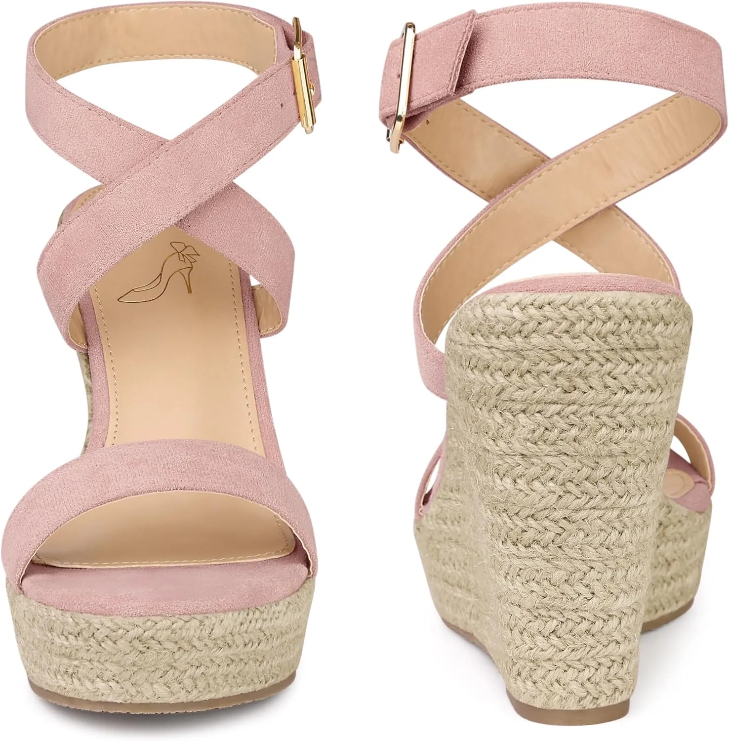 Perphy Slingback Crisscross Espadrille Wedge Heel Sandals for Women
