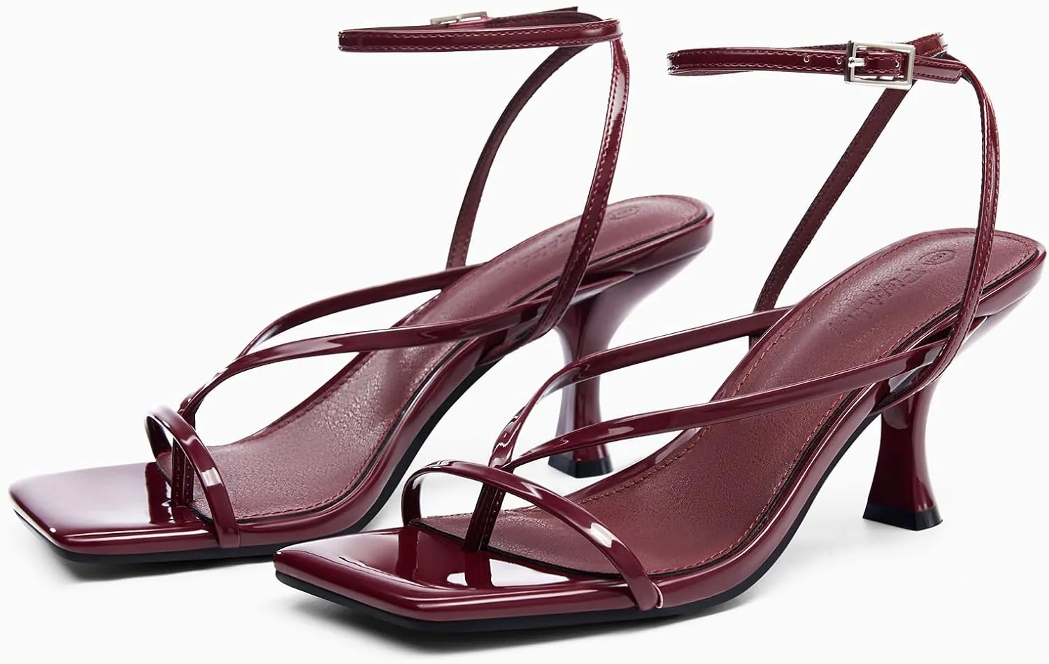 PiePieBuy Women's Lace Up Heeled Sandals Square Flip Flop High Heels Strappy Party Shoes
