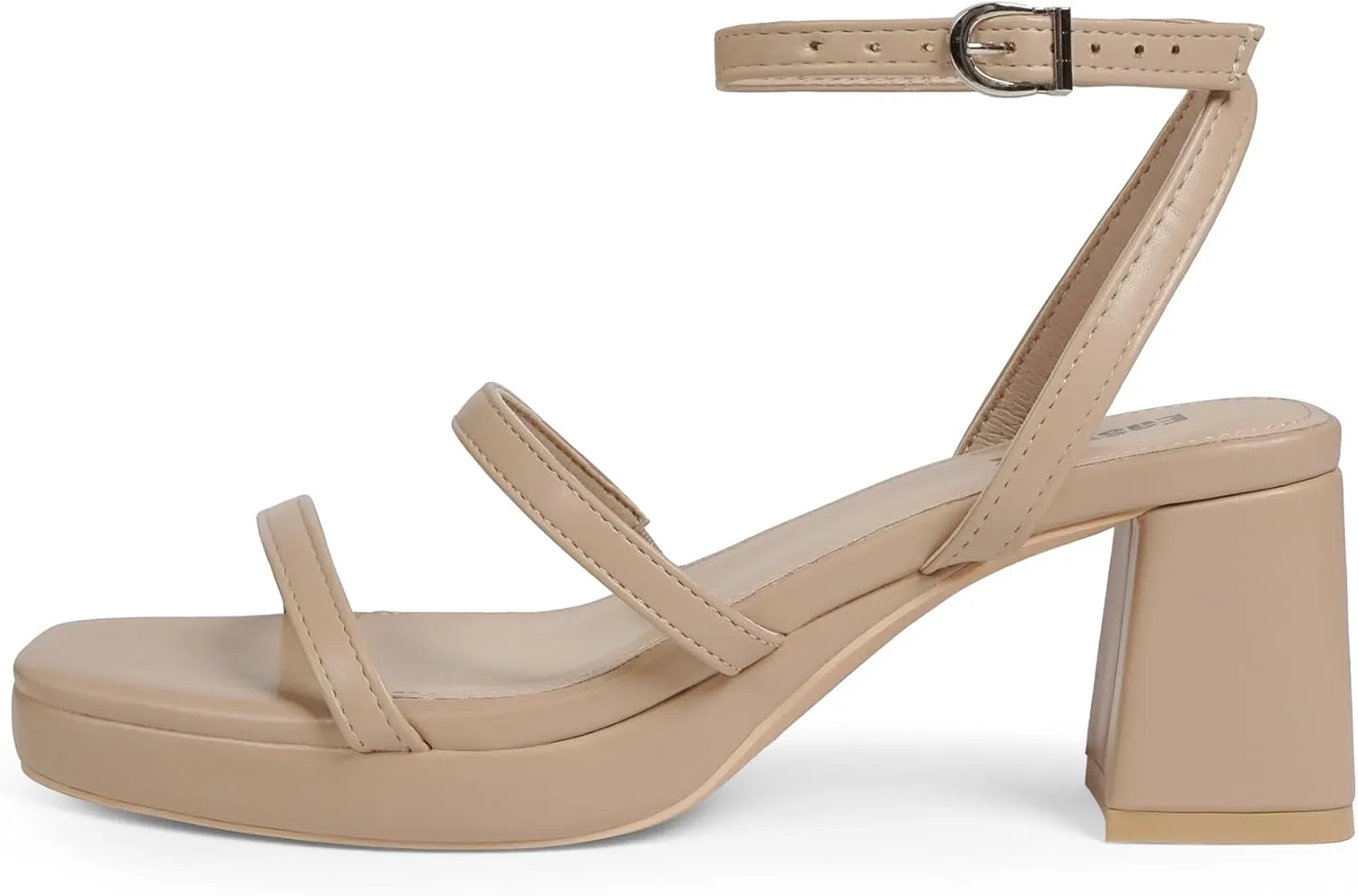 Platform Heels for Women Open Toe Chunky Heels Two Strap 7cm/2.76" Heeled Sandals