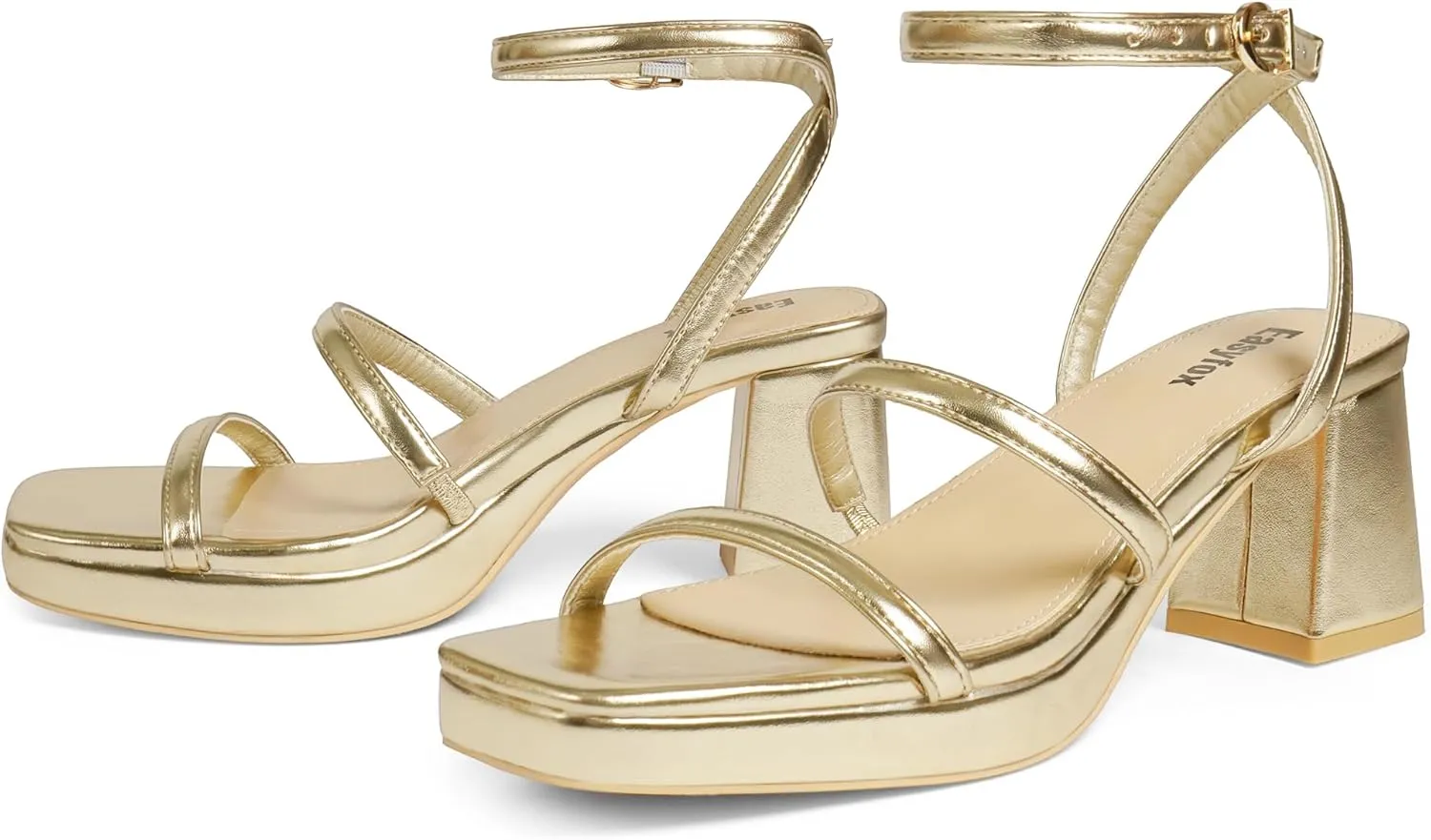 Platform Heels for Women Open Toe Chunky Heels Two Strap 7cm/2.76" Heeled Sandals