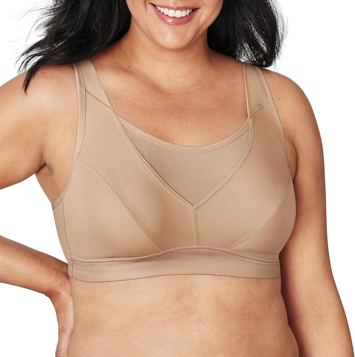 PLAYTEX Women's Secrets Bounce Control Wirefree, Anchorstrap Moisture Wicking Wireless Bra