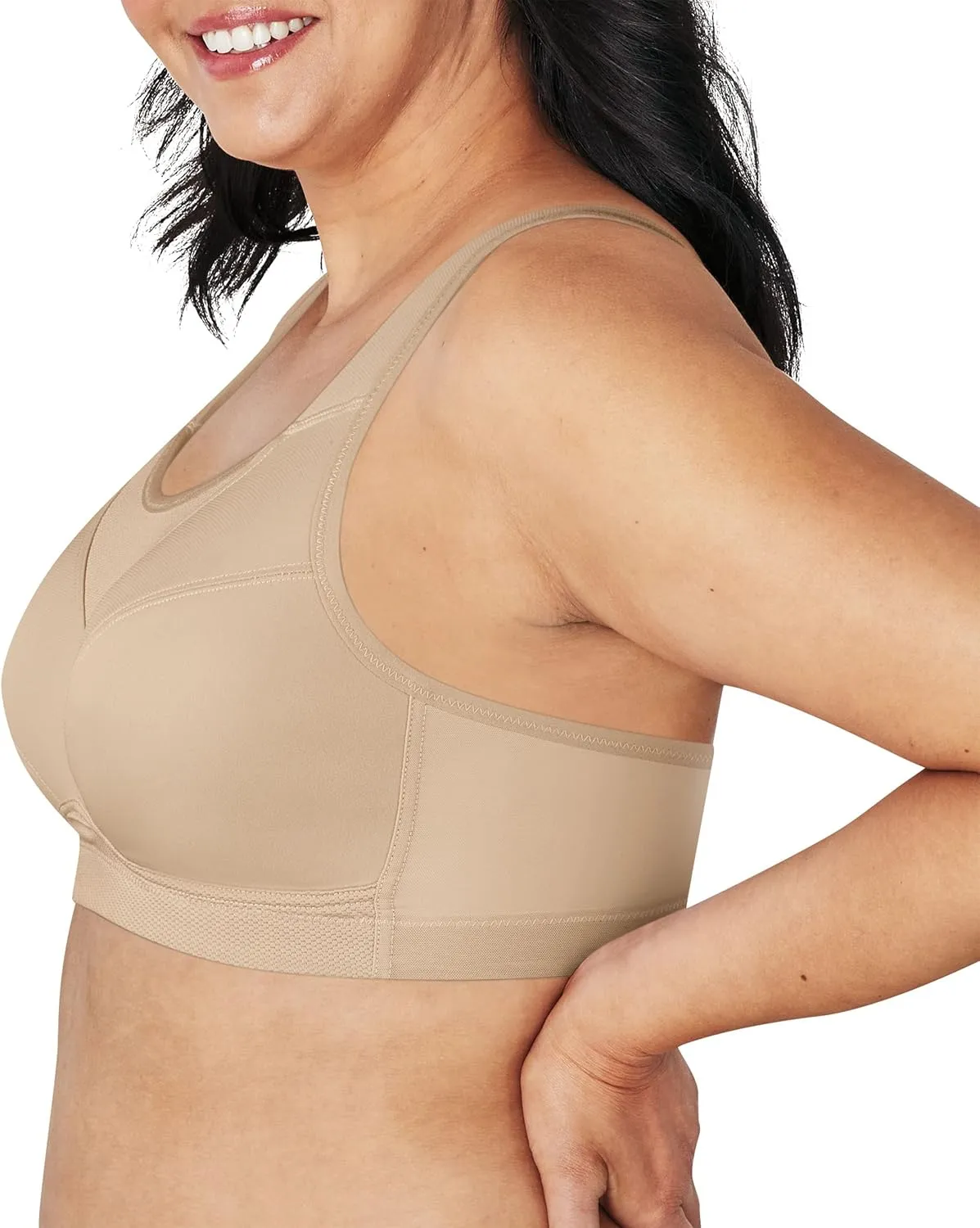 PLAYTEX Women's Secrets Bounce Control Wirefree, Anchorstrap Moisture Wicking Wireless Bra
