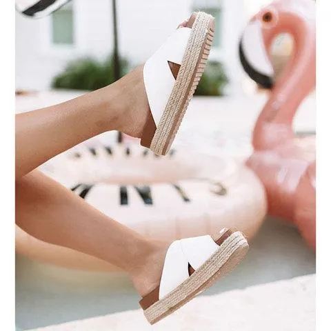 Plus Size Peep Toe Platform Sandals Slip-on Slippers