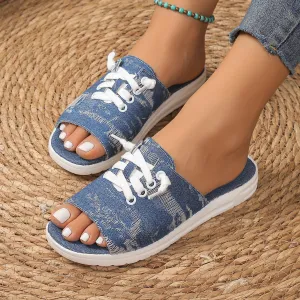 Plus Size Women's Canvas Sandal Slippers Simple Style