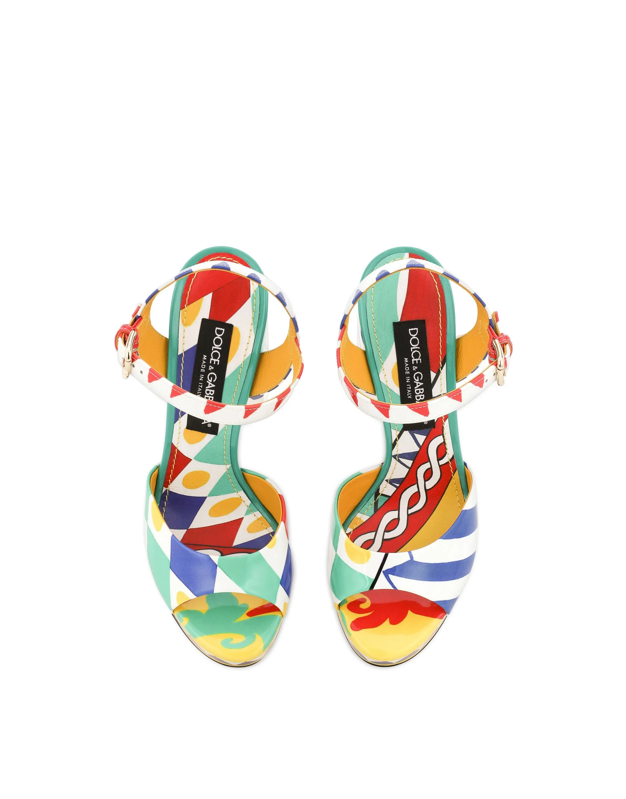 Polished calfskin platform sandals
