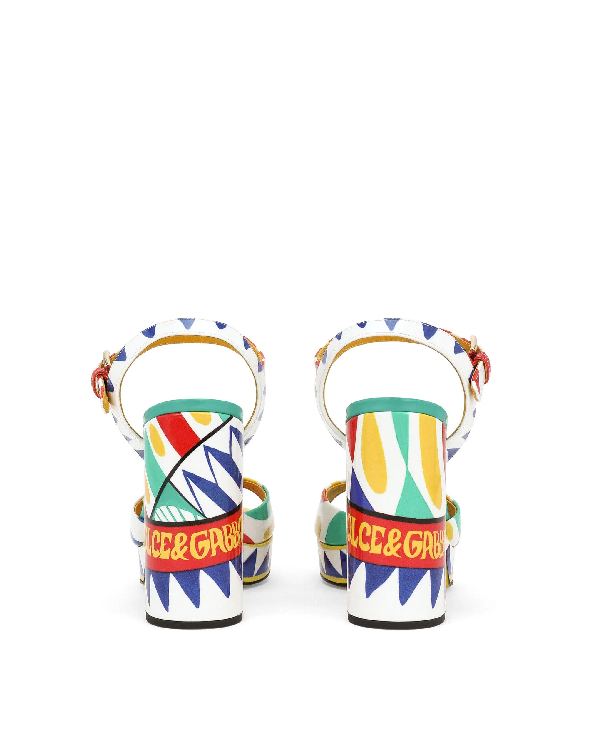 Polished calfskin platform sandals