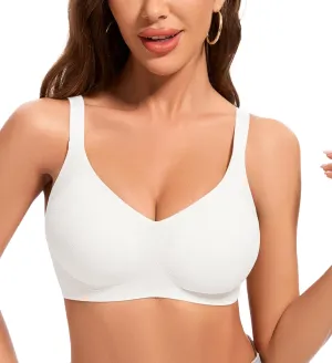 POSESHE Womens Wireless Bras Comfortable Supportive Jacquard Tshirt Bra No Underwire Seamless Push Up Everyday Bralettes