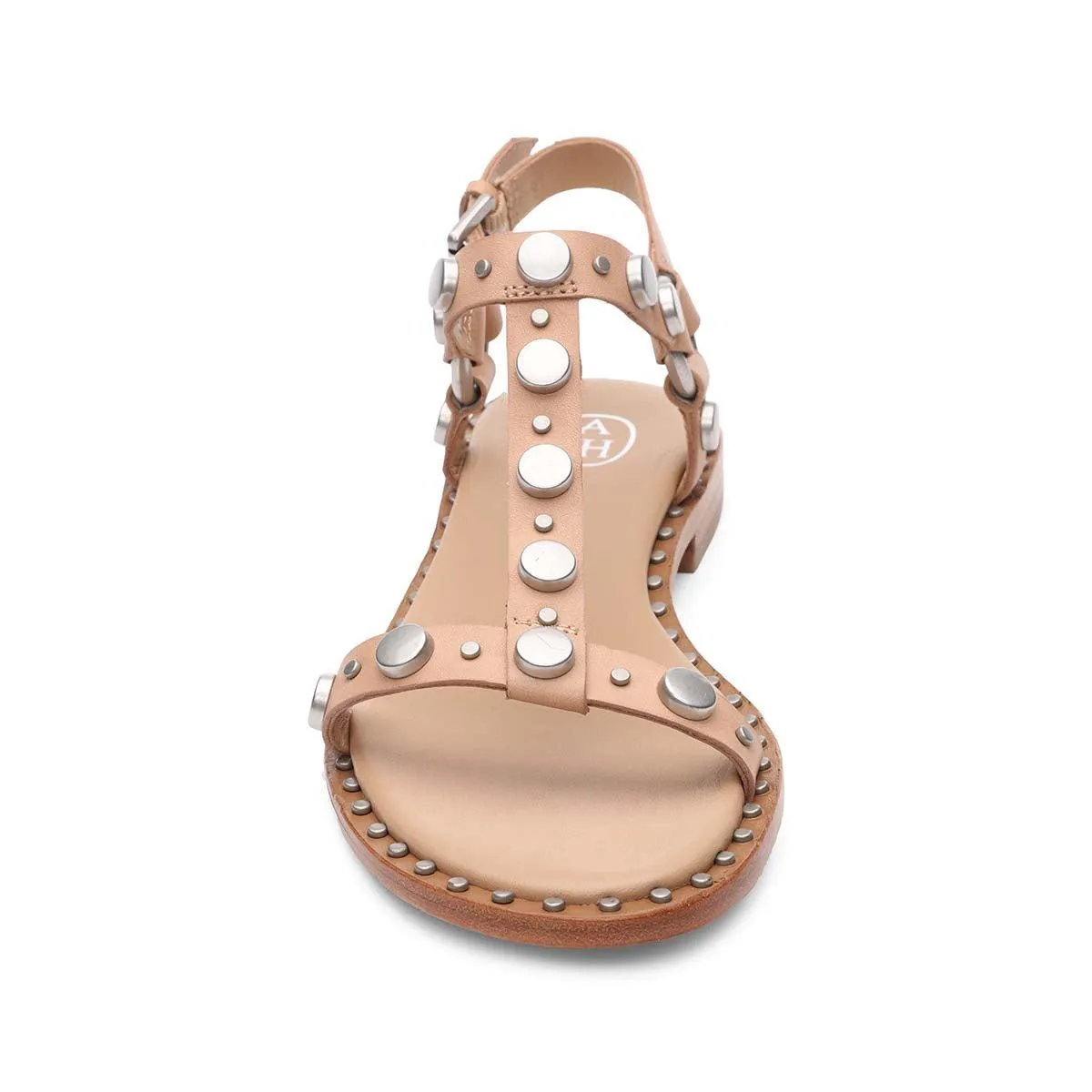 Prisma Silver Studded Flat Sandal