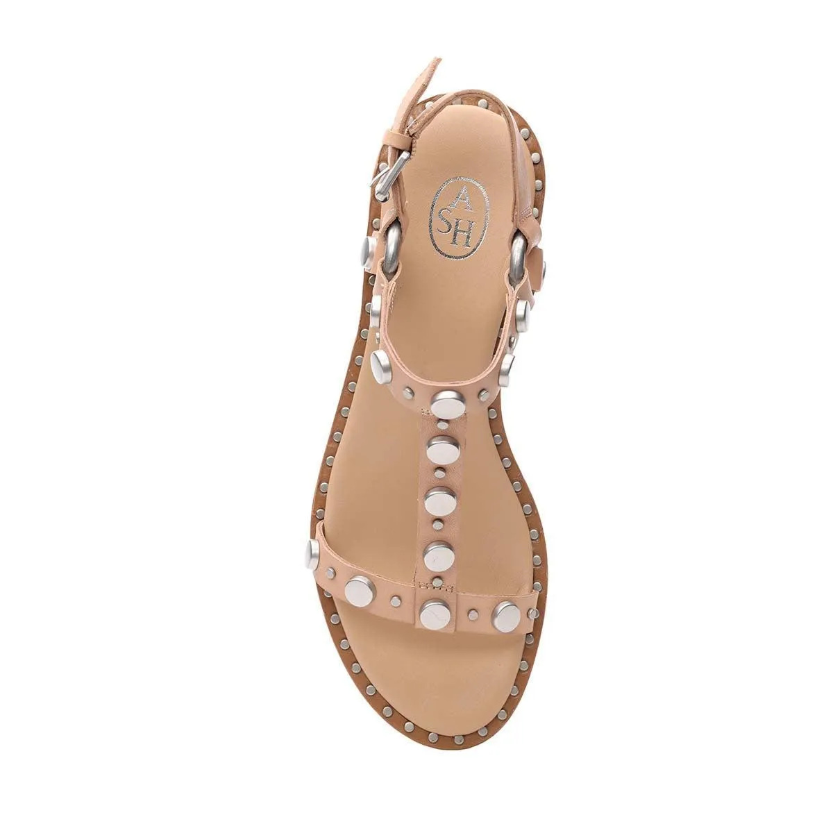 Prisma Silver Studded Flat Sandal