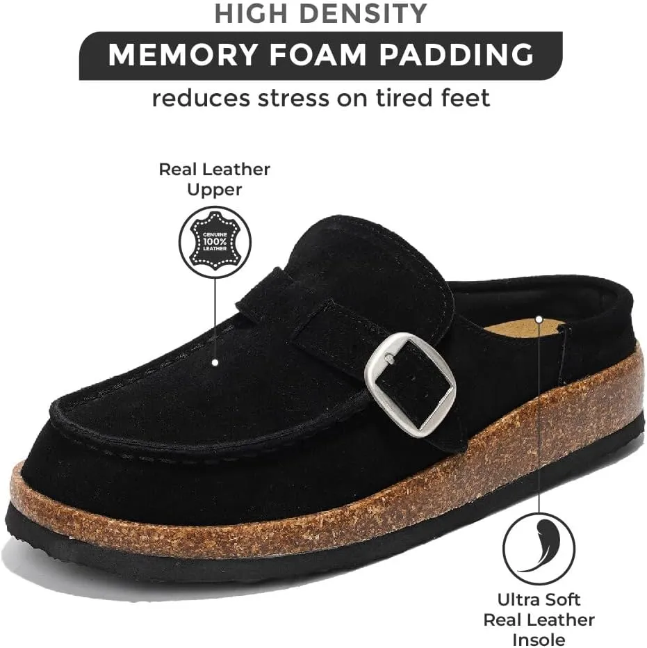Project Cloud Moccasin-Style Clogs for Women - Memory Foam and Water Resistant Mules Slip-on - Non-Slip and Durable Clogs Casual Shoes for Women Footwear (Carline)