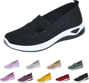 Puissance Knitted Sneakers, Women's Comfortable Breathable Knitted Sneakers, Soft Sole Platform Walking Shoes
