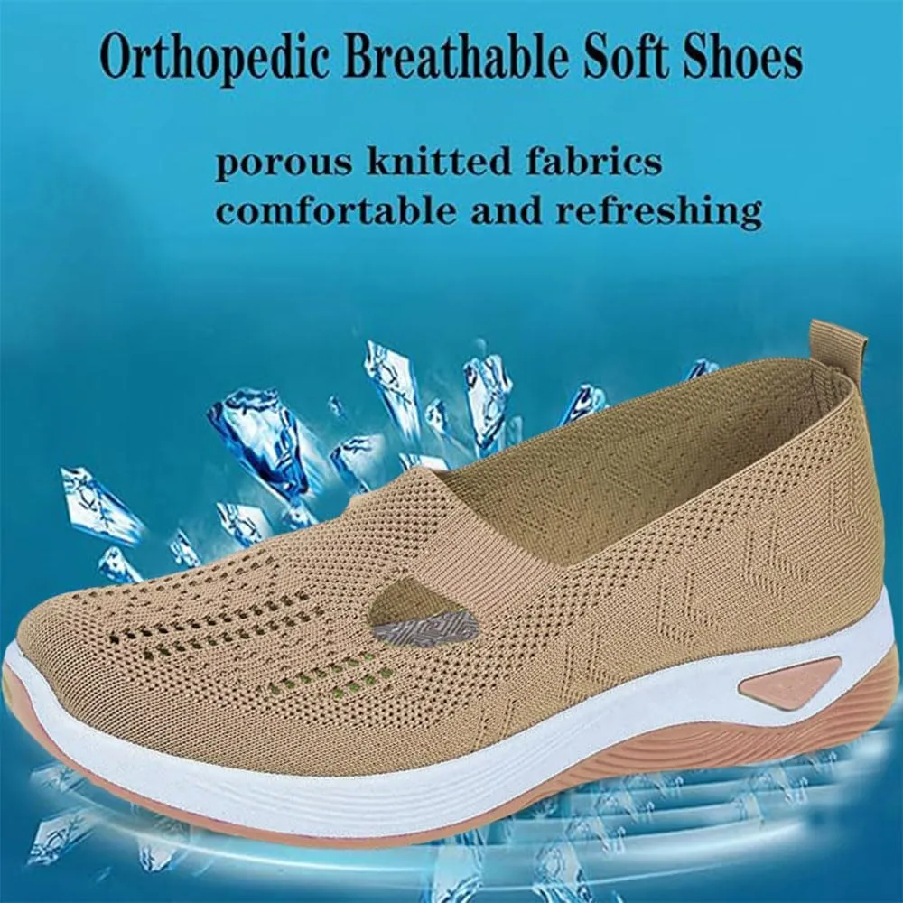 Puissance Knitted Sneakers, Women's Comfortable Breathable Knitted Sneakers, Soft Sole Platform Walking Shoes