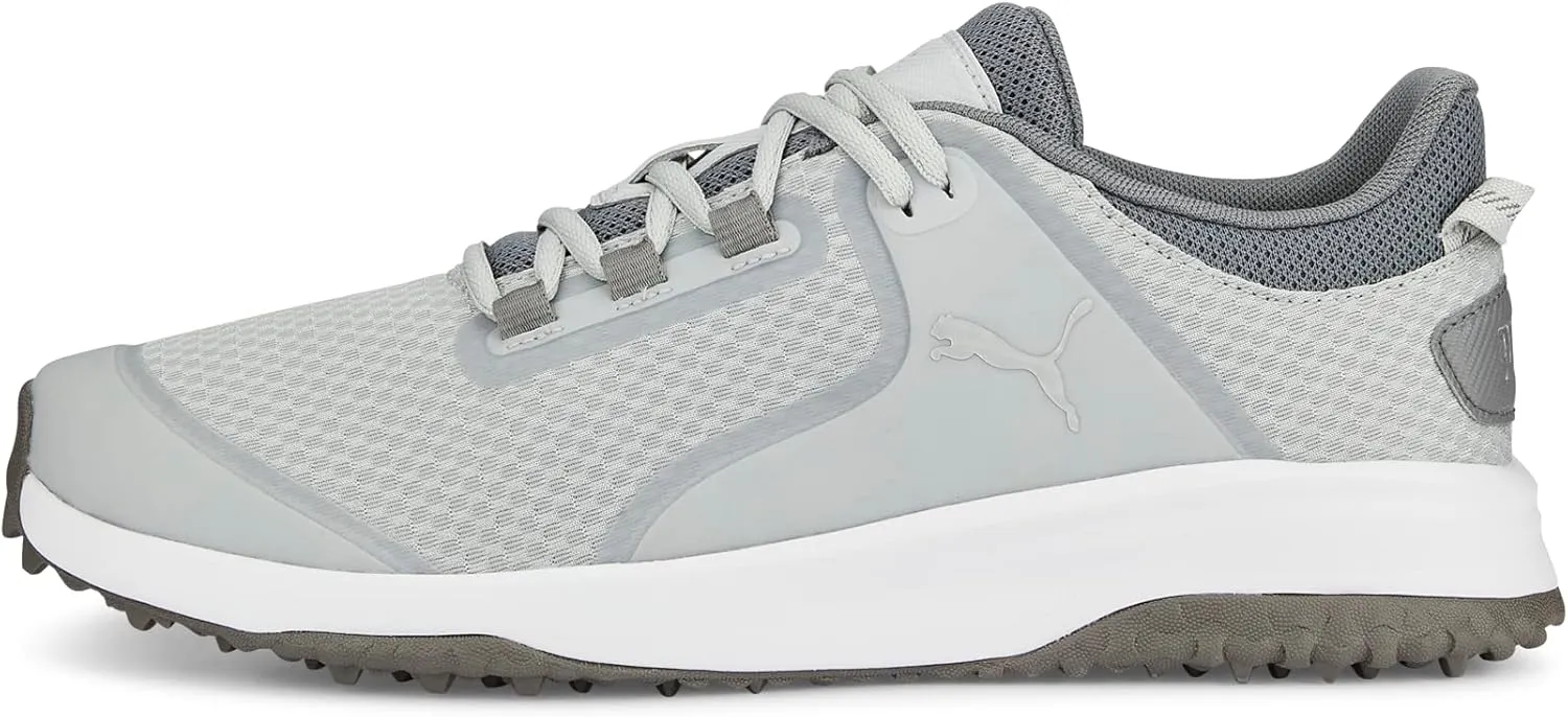 PUMA Men's Fusion Grip Extra Wide Golf Shoe, Light Gray, 7.5