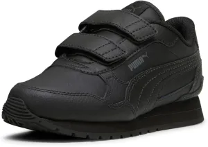 PUMA ST Runner Hook and Loop Sneaker, Black-Shadow Gray, 11.5 US Unisex Little Kid