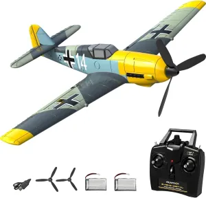 RC Airplanes BF109 Remote Control Glider Fighter, 2.4Ghz 4CH 761-11 One Key Aerobatic with Xpilot Stabilization System Wingspan Remote Control Warbird for Toys Gift (BF109)