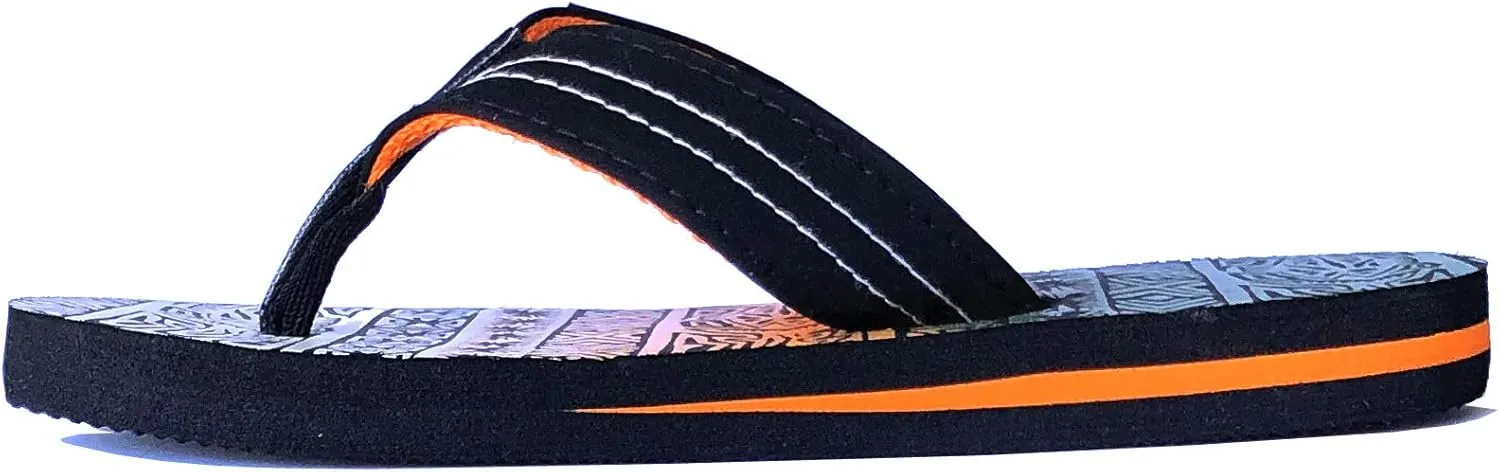 REDVOLUTION New Boys' Beach Sandal TRIBAL Tattoo | Geometric Bali Flip-Flop Sandals