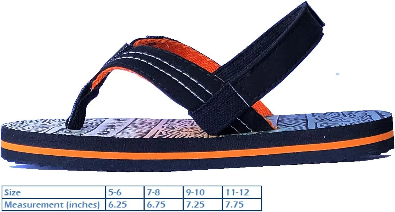REDVOLUTION New Boys' Beach Sandal TRIBAL Tattoo | Geometric Bali Flip-Flop Sandals